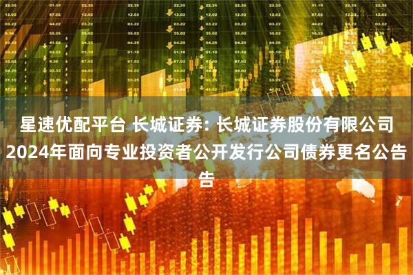 星速优配平台 长城证券: 长城证券股份有限公司2024年面向专业投资者公开发行公司债券更名公告