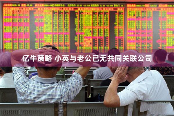 亿牛策略 小英与老公已无共同关联公司