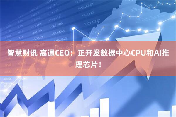 智慧财讯 高通CEO：正开发数据中心CPU和AI推理芯片！