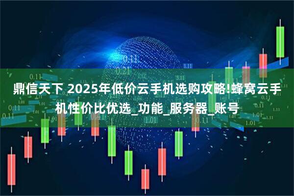 鼎信天下 2025年低价云手机选购攻略!蜂窝云手机性价比优选_功能_服务器_账号