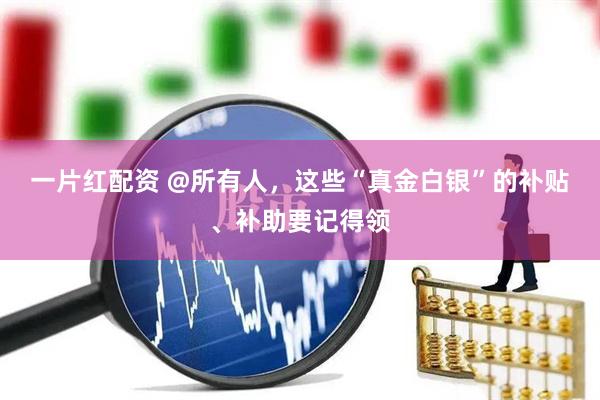 一片红配资 @所有人，这些“真金白银”的补贴、补助要记得领